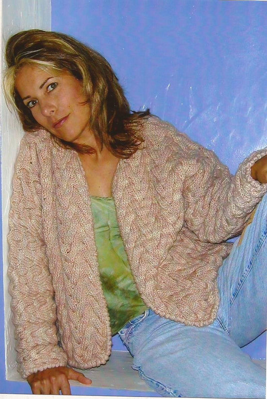 Dolce Handknits Knitting Pattern WPFI-0507 Port Fairy Cabled Cardigan