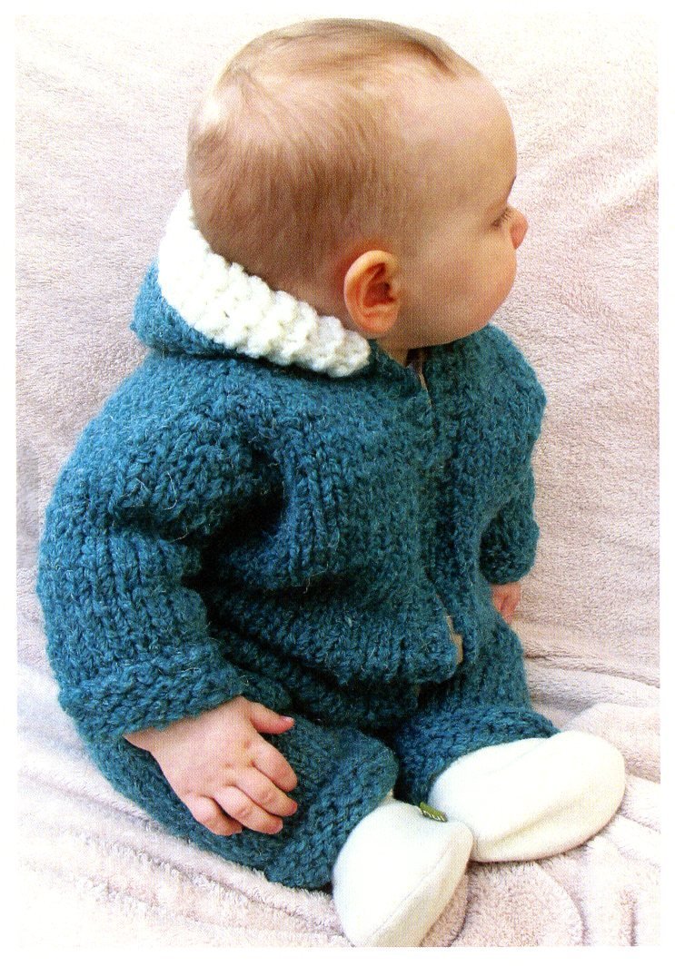 Superbulky Baby One Piece Suit or Jacket - Knitting Pure & Simple Knitting Pattern #1406 - Easy Level Knitting