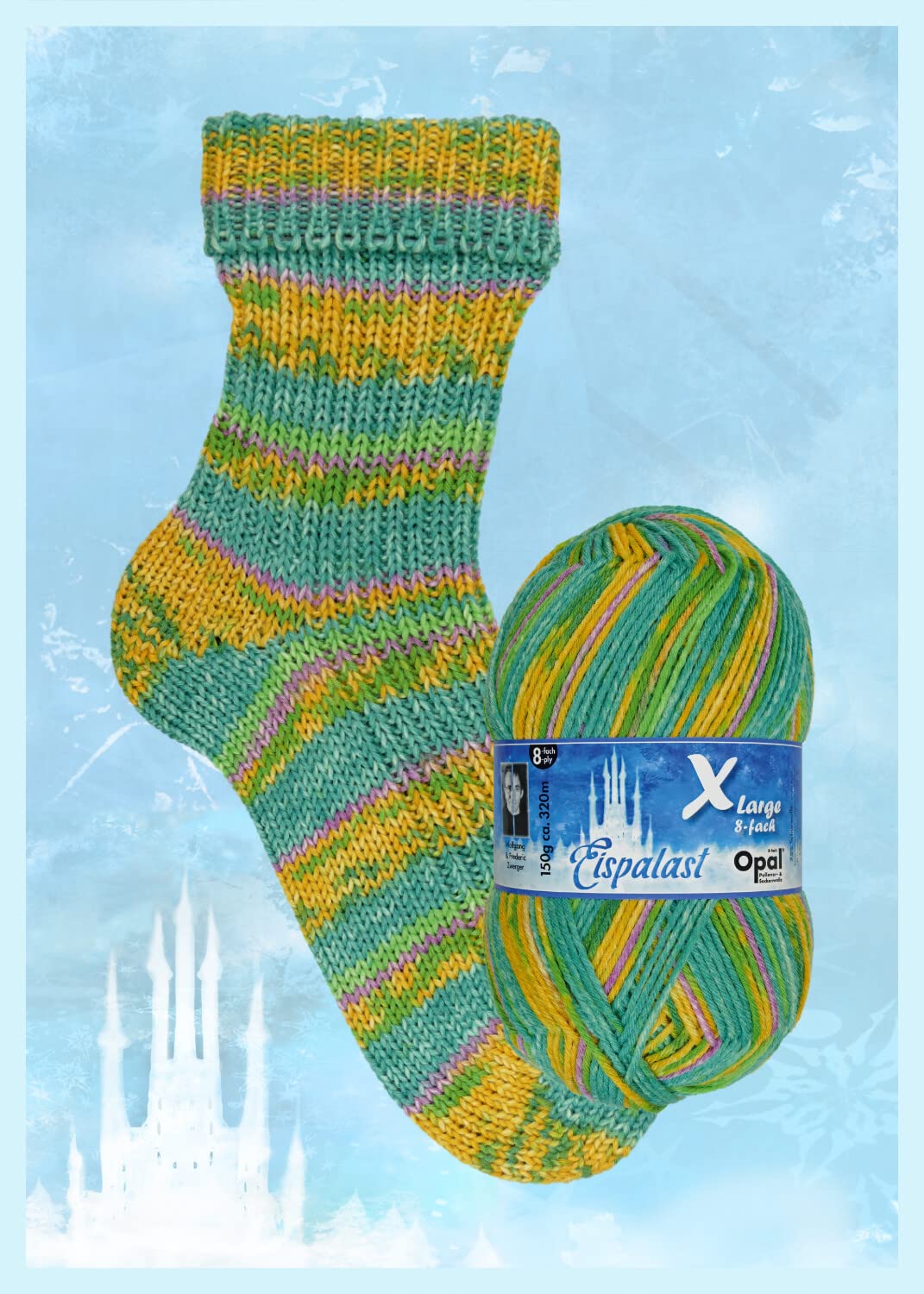 Opal 11012 XL Ice Palace 8ply Sock Yarn