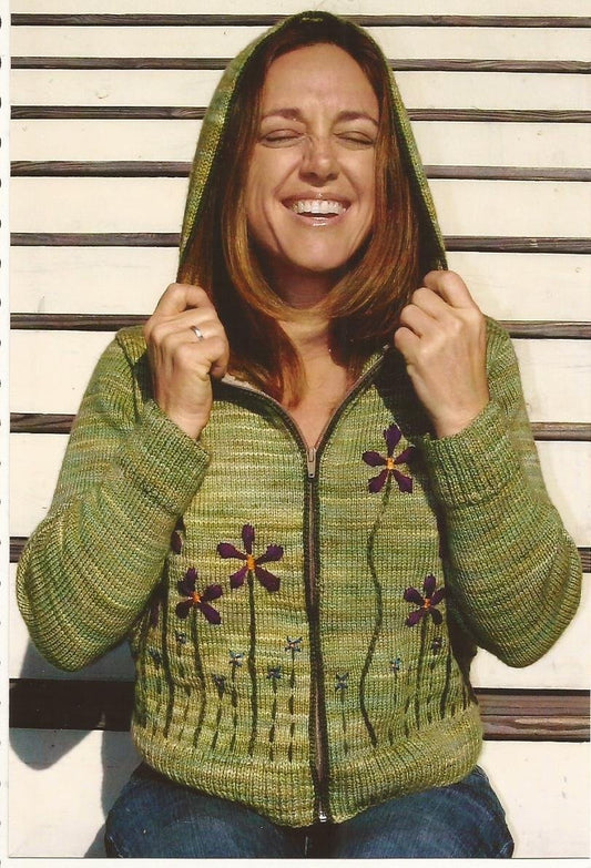 Dolce Handknits Knitting Pattern WJSE-0708 Jasper Zip-front Hoodie