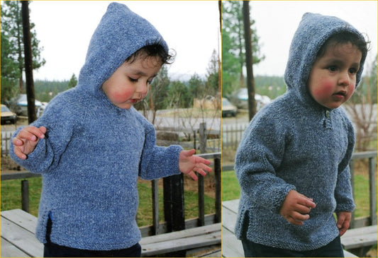 Knitting Pure & Simple Knitting Pattern #211 Hoodie Baby Tunic to Knit for 6 to 24 months