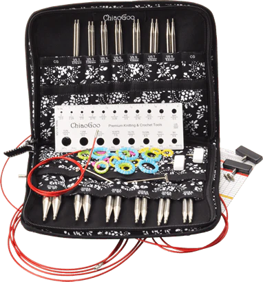 ChiaoGoo Twist Red Lace 5-Inch Complete 7500-C Interchangeable Circular Knitting Needle Set, Sizes US 2, 3, 4, 5, 6, 7, 8, 9, 10, 10.5, 11, 13, 15 with 6 Cords with Project Bag