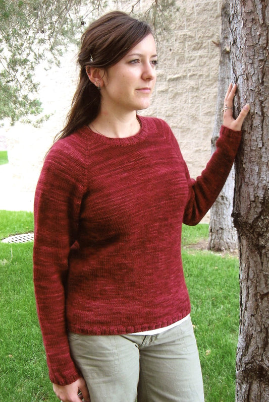 knitting Pure & Simple Knitting Pattern #265 Neck Down Mid Weight Pullover for Women - Easy Knit