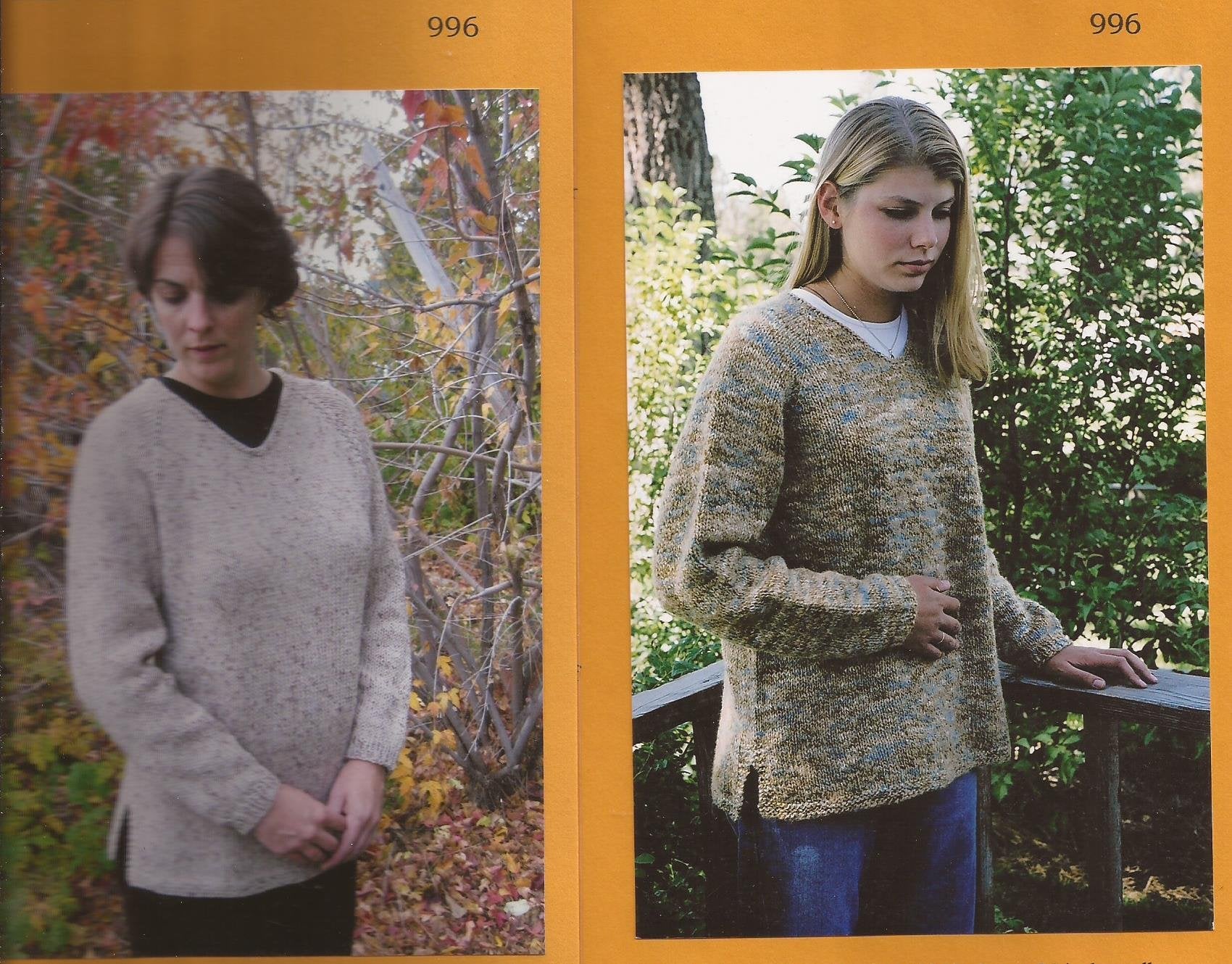 Bulky V Neck Pullover - #996 Knitting Pure & Simple Knitting Pattern