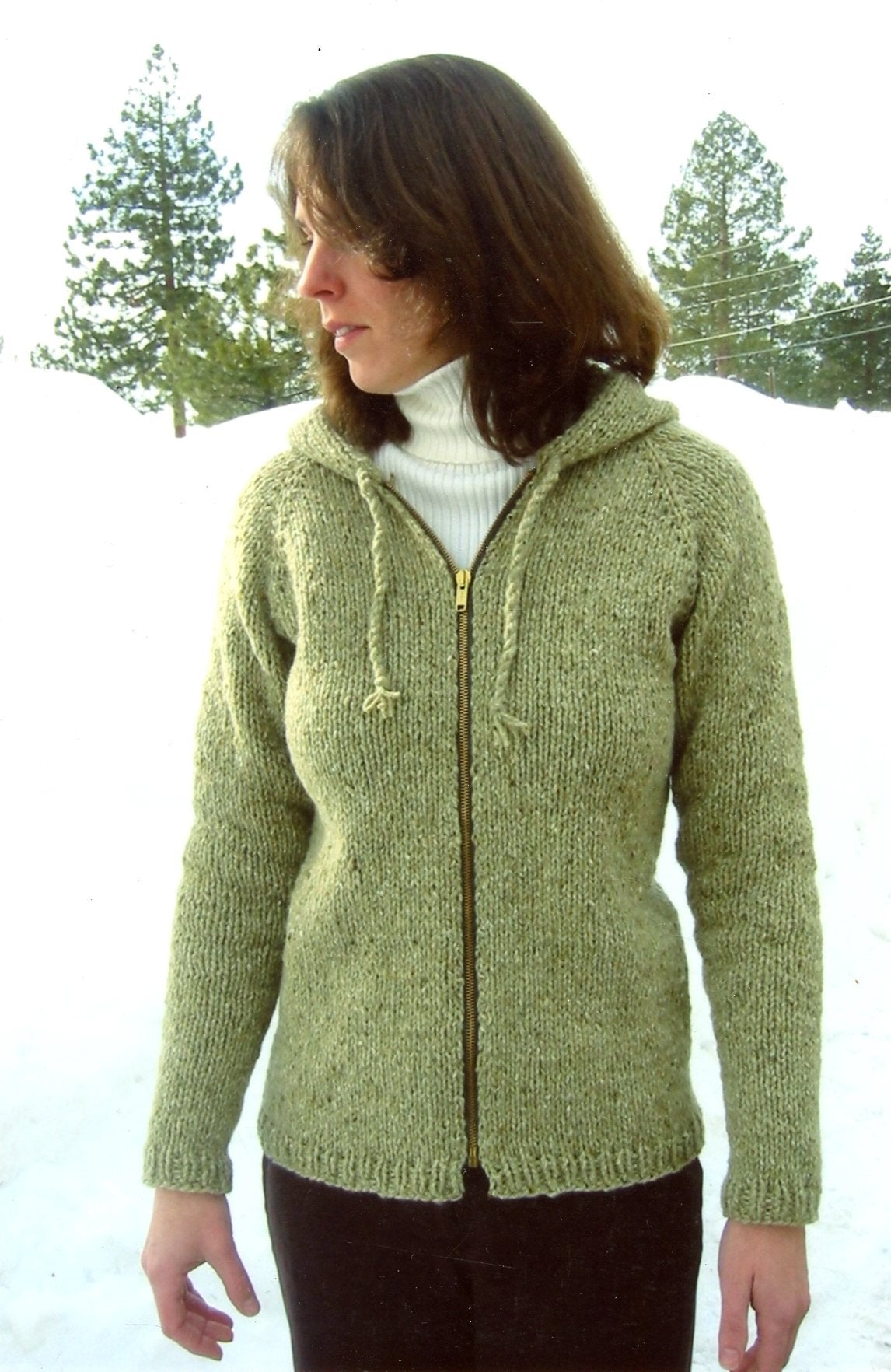 Bulky NeckDown Cardigan for Women - Knitting Pure & Simple Pattern 252 - Easy Knit with Variations, Hooded or Collar, Bu