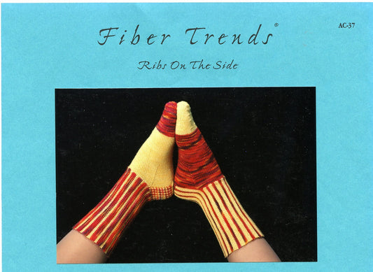 Fiber Trends Ribs on the Side Socks Knitting Pattern AC37