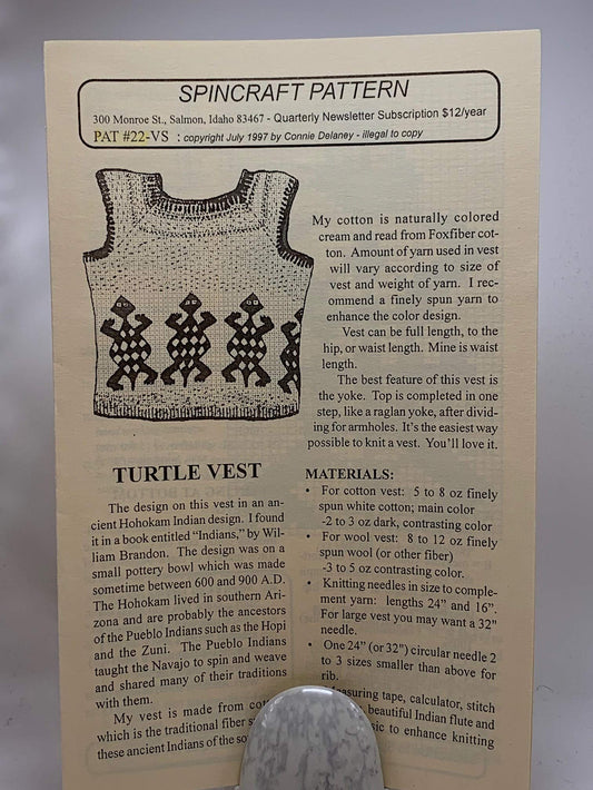 Turtle Vest Knitting Pattern 22Vs Spincraft Patterns