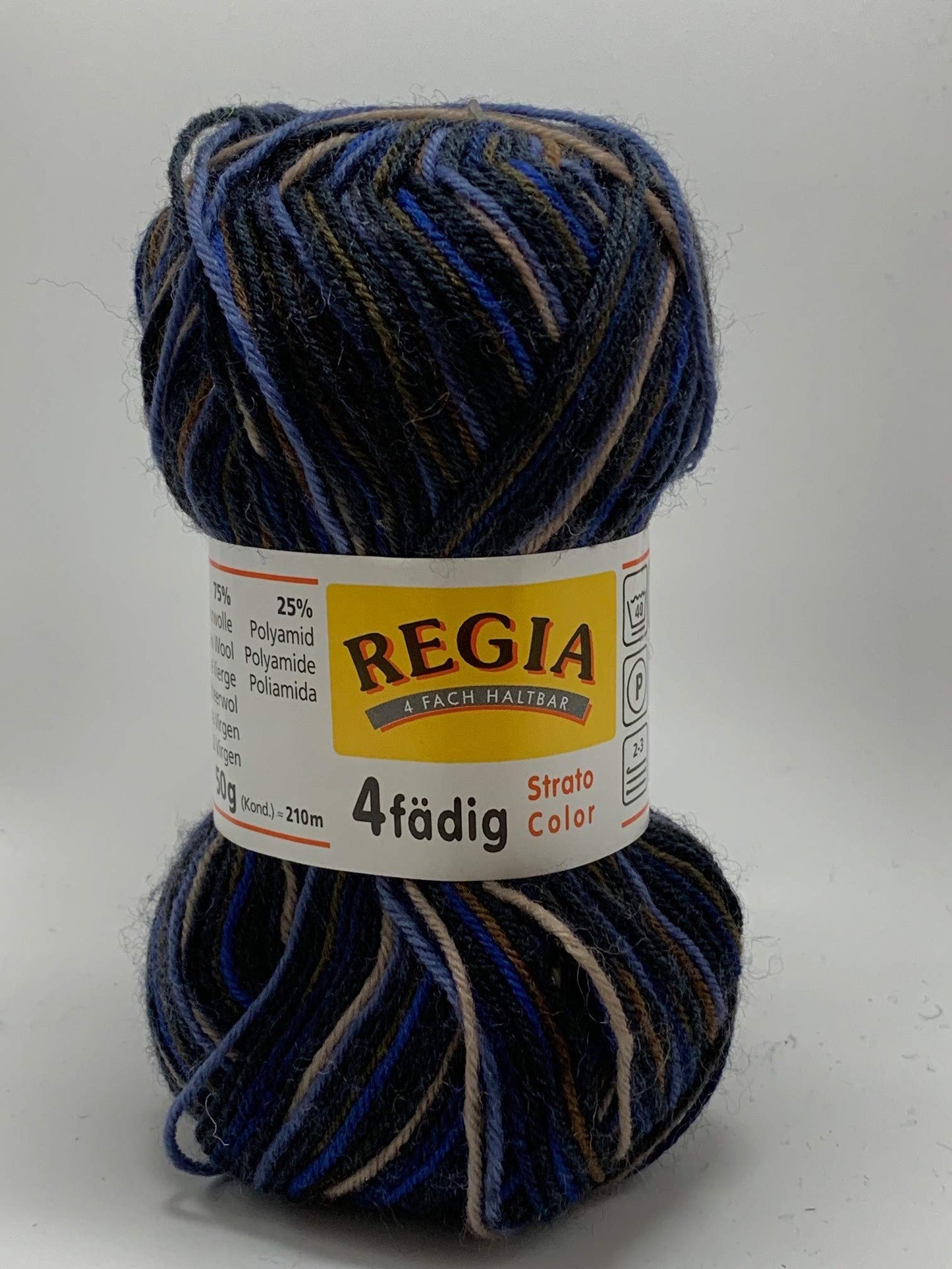 Regia 4ply 50gm Ball Strato Color 5743 Black Tan Blue