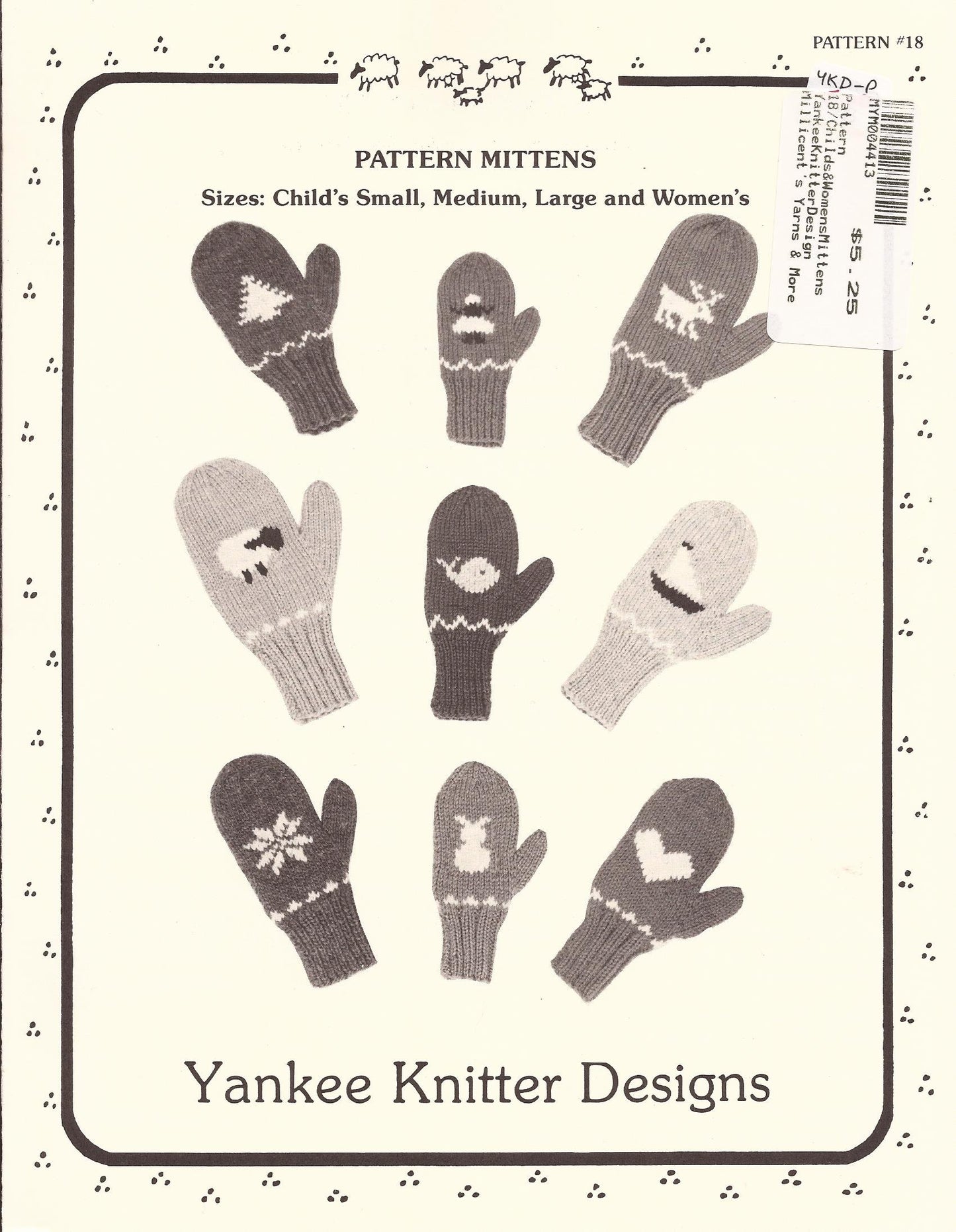 Yankee Knitter Designs Knitting Pattern #18 Mittens