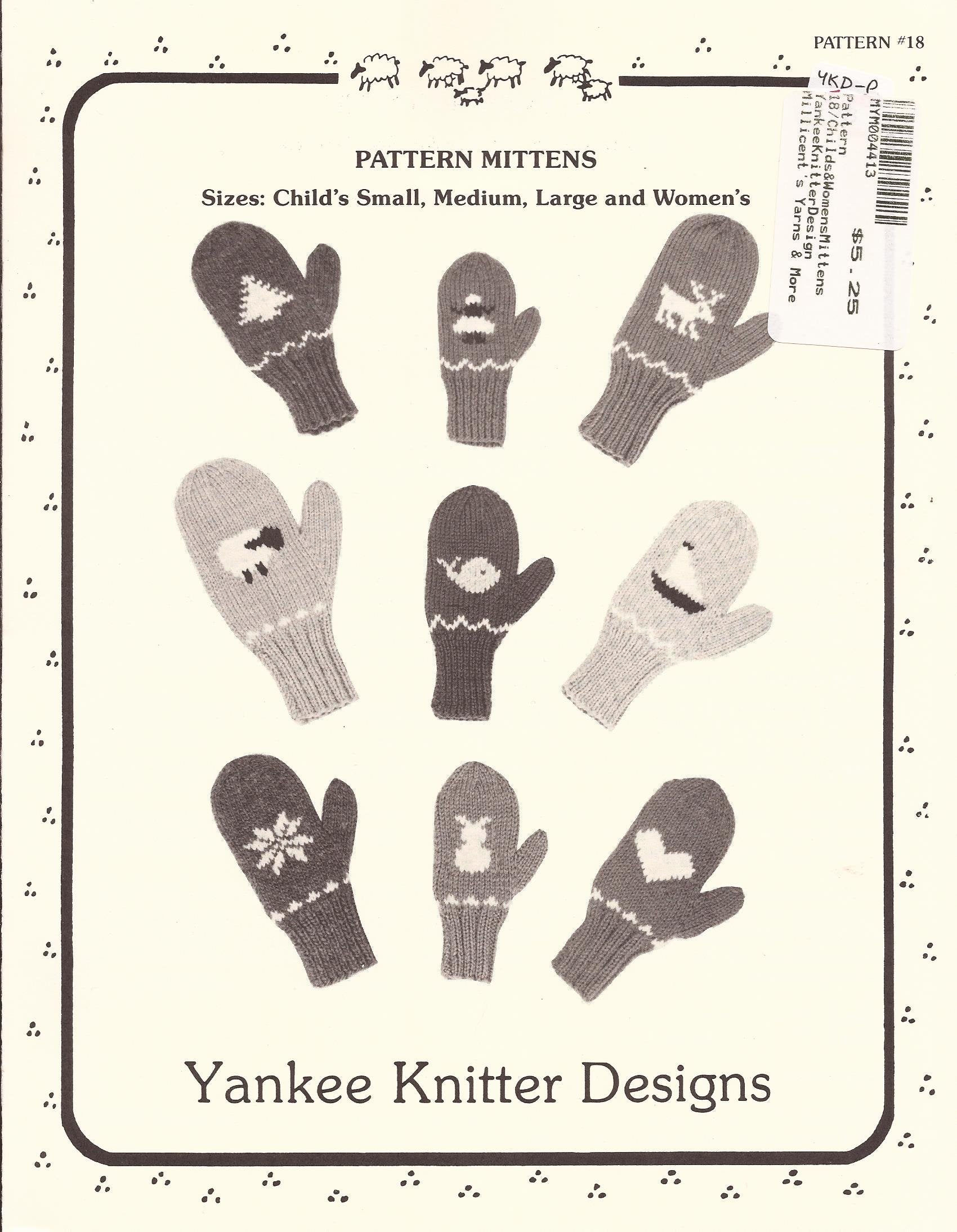 Yankee Knitter Designs Knitting Pattern #18 Mittens