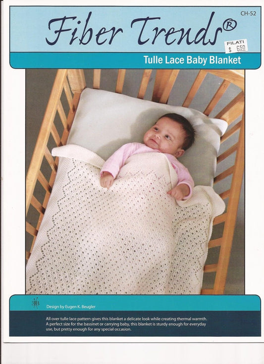 Fiber Trends Knitting Pattern CH-52 Tulle Lace Baby Blanket