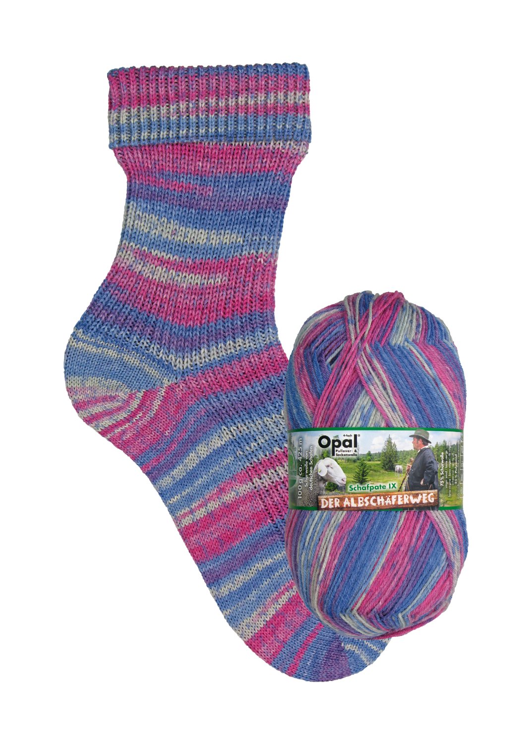Opal Schafpate IX Sock Yarn (9416 Steinheimer Becken)