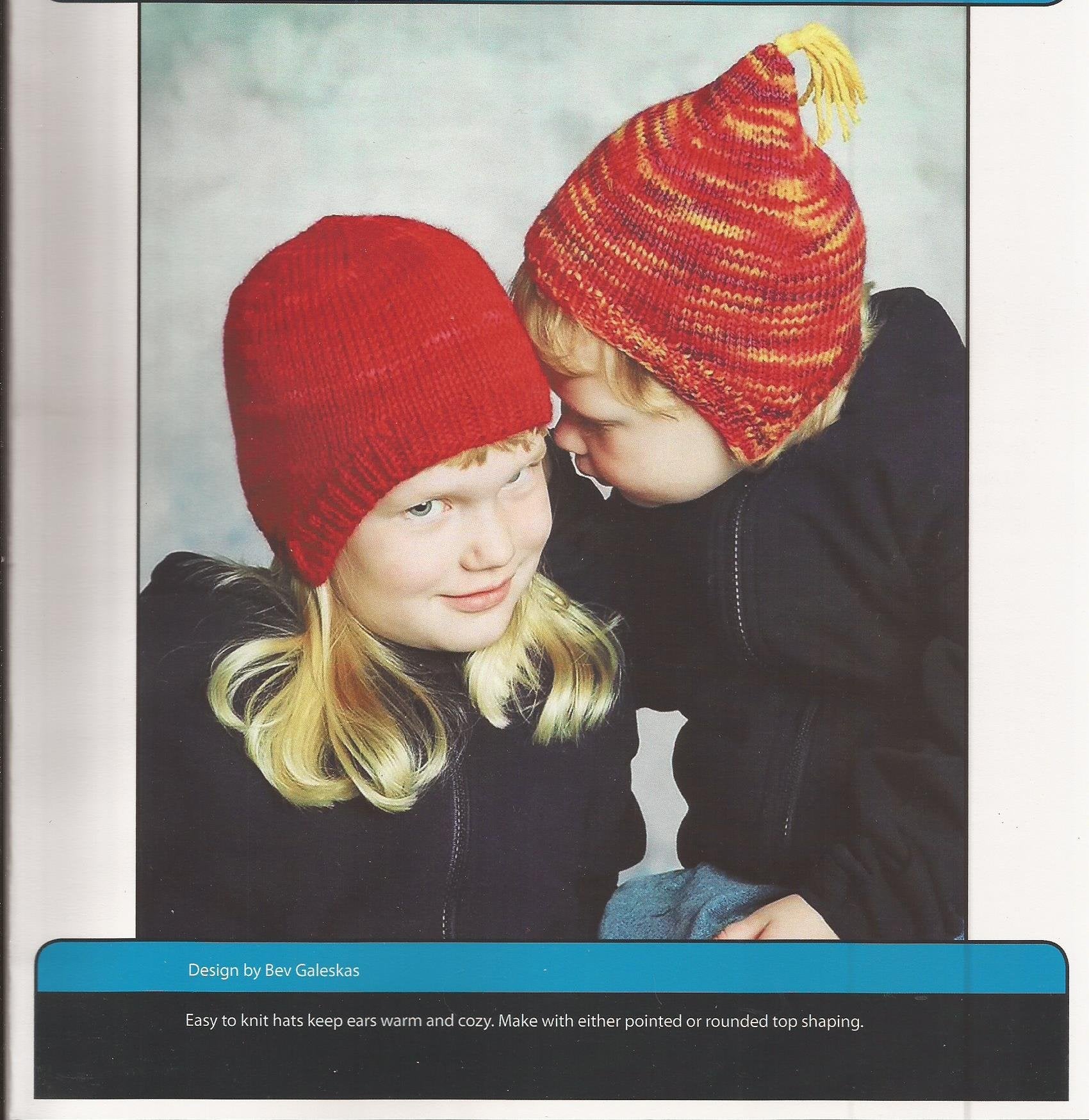 Ear Cozies - Fiber Trends Knitting Pattern CH-34 Easy Knit Hats to make in sizes NB-SM Adult