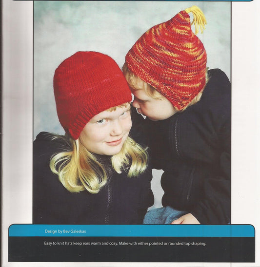 Ear Cozies - Fiber Trends Knitting Pattern CH-34 Easy Knit Hats to make in sizes NB-SM Adult