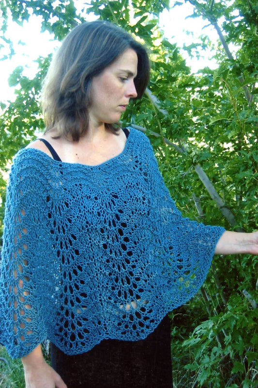 Easy Lace Poncho - Knitting Pure & Simple Knitting Pattern #251