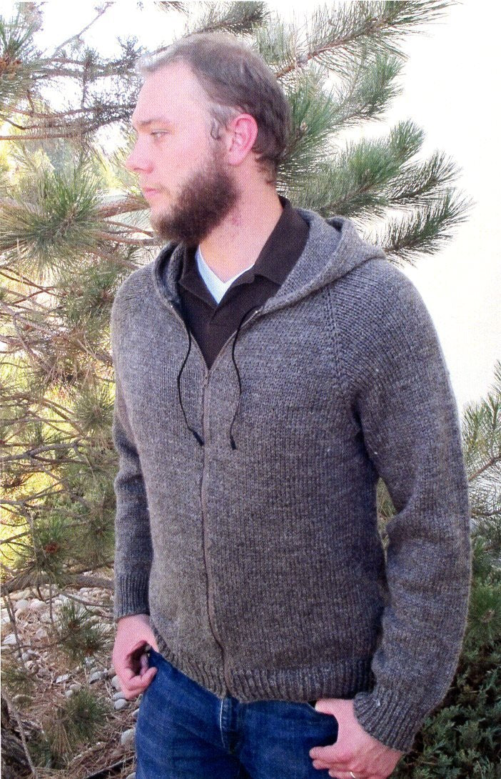 Zipper Hoodie for Men - Knitting Pure & Simple Knitting Pattern #1212