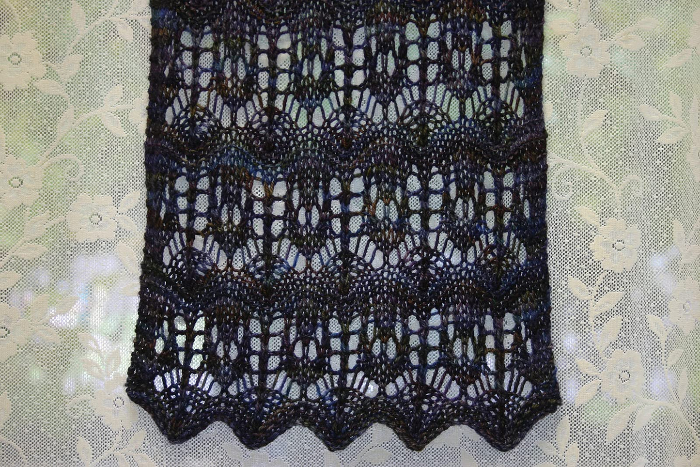 Blue Lotus Lace Scarf Wrap Knitting Pattern