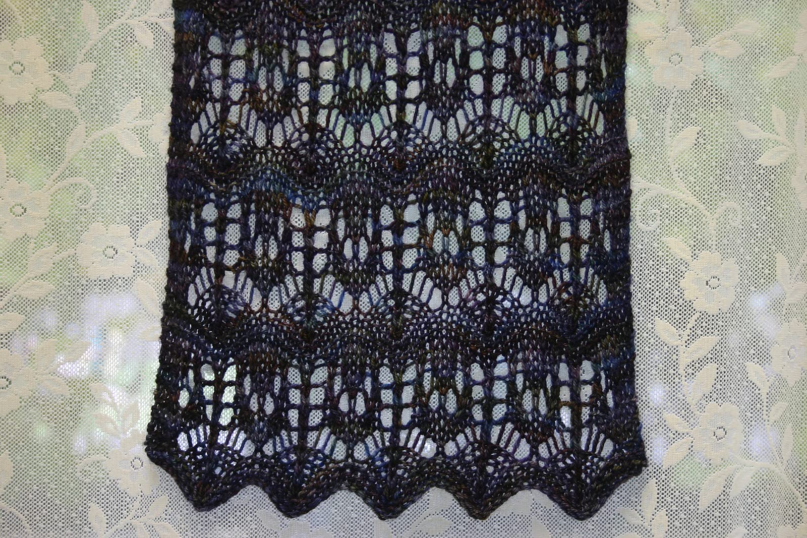 Blue Lotus Lace Scarf Wrap Knitting Pattern