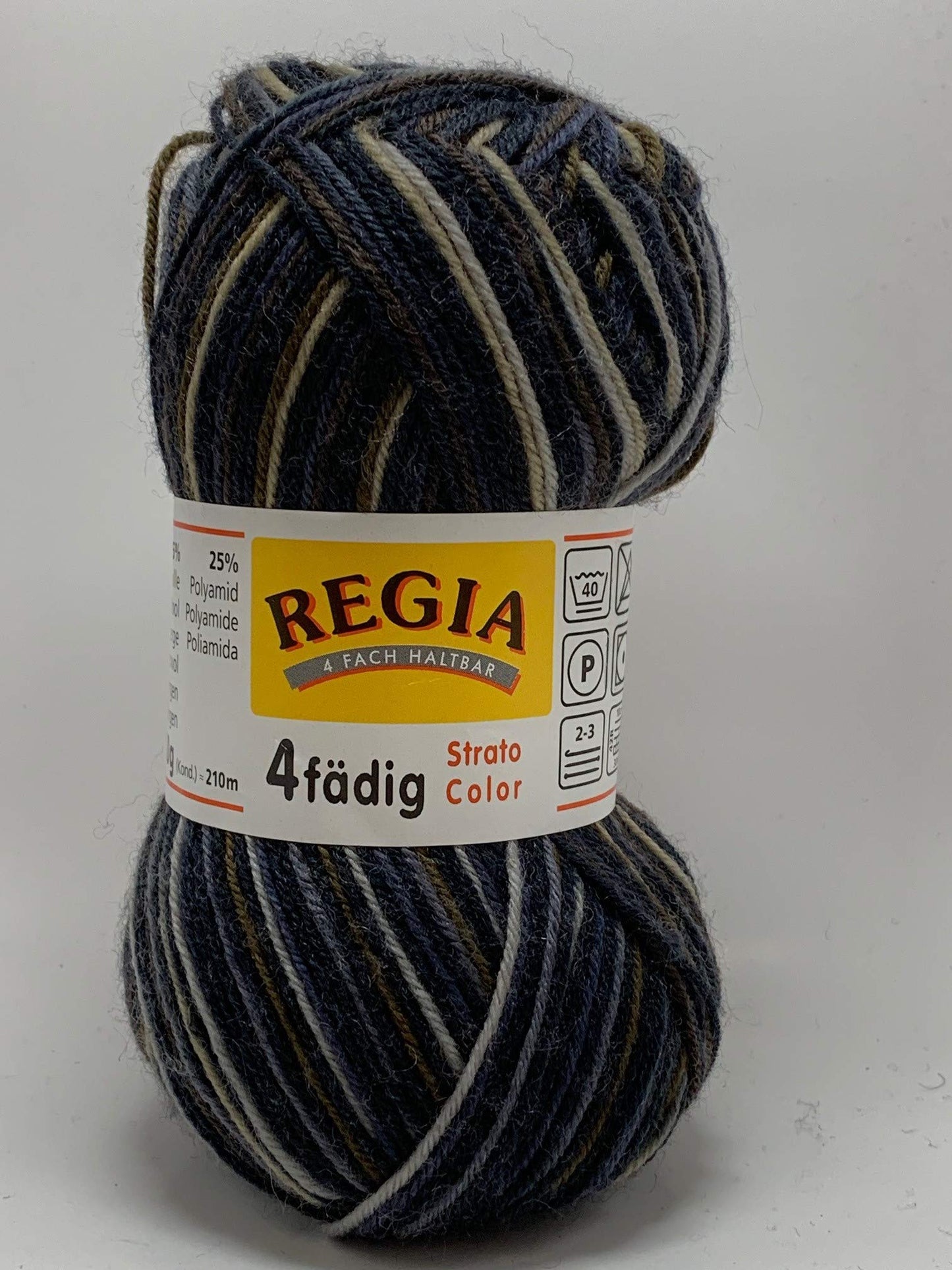Regia 4ply 50gm Ball Strato Color 5745 Black Brown Tan