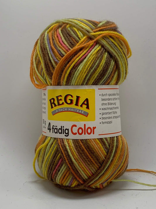 Regia 4ply 50gm Ball Color 5445 Autumn Orange to Brown