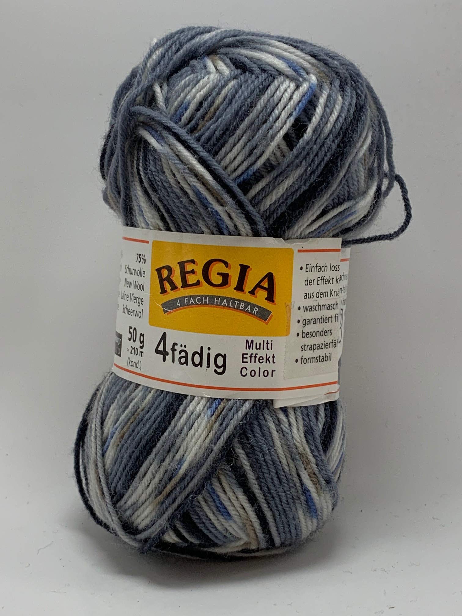Regia 4ply Multi Effekt Color 5385 Grey Multi
