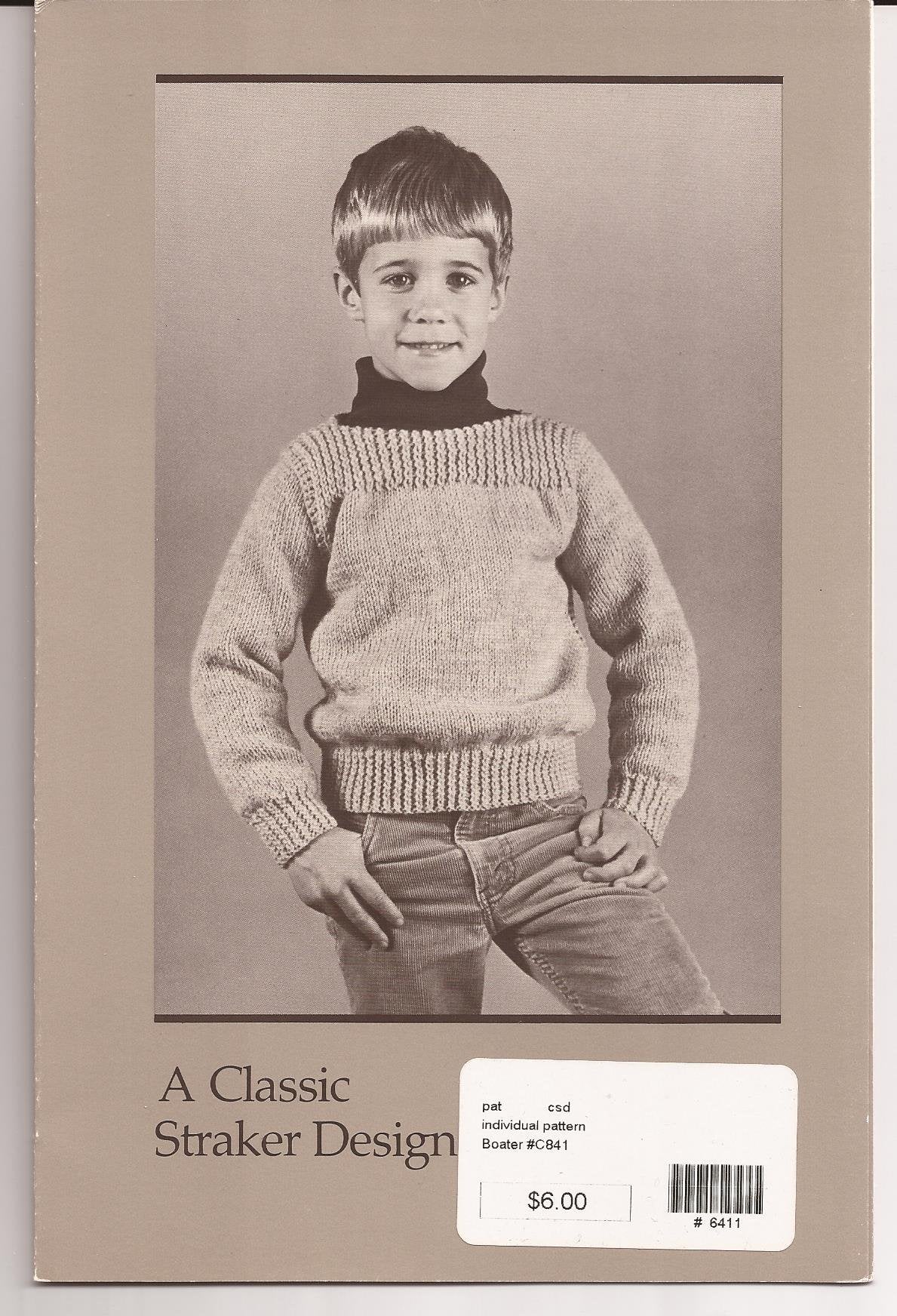 Boater - A Classic Straker Design Knitting Pattern #C841 Children 2-12