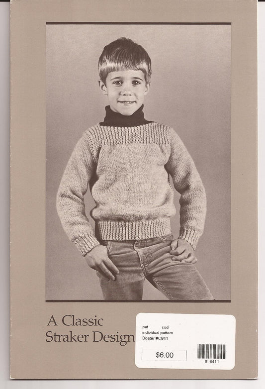 Boater - A Classic Straker Design Knitting Pattern #C841 Children 2-12