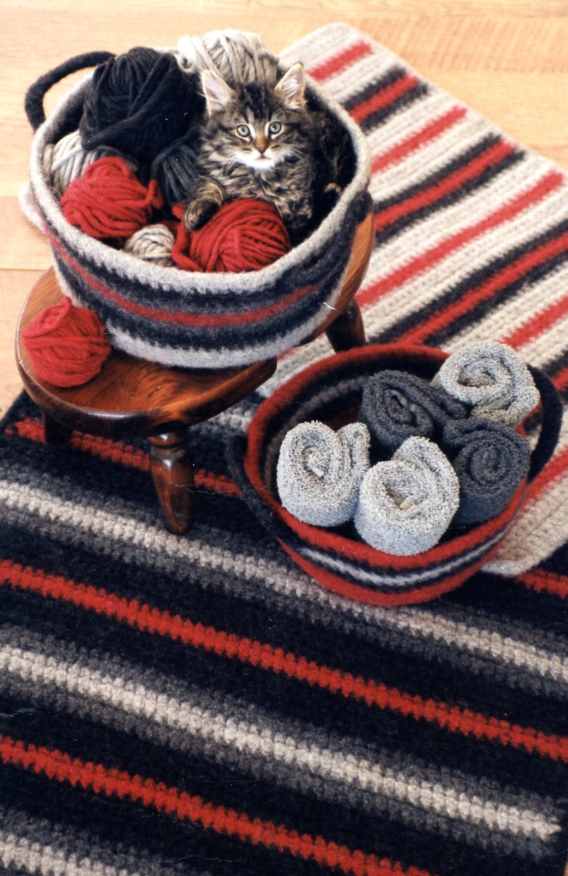 Crocheted Felt Rug & Basket - Fiber Trends Crochet Pattern 216