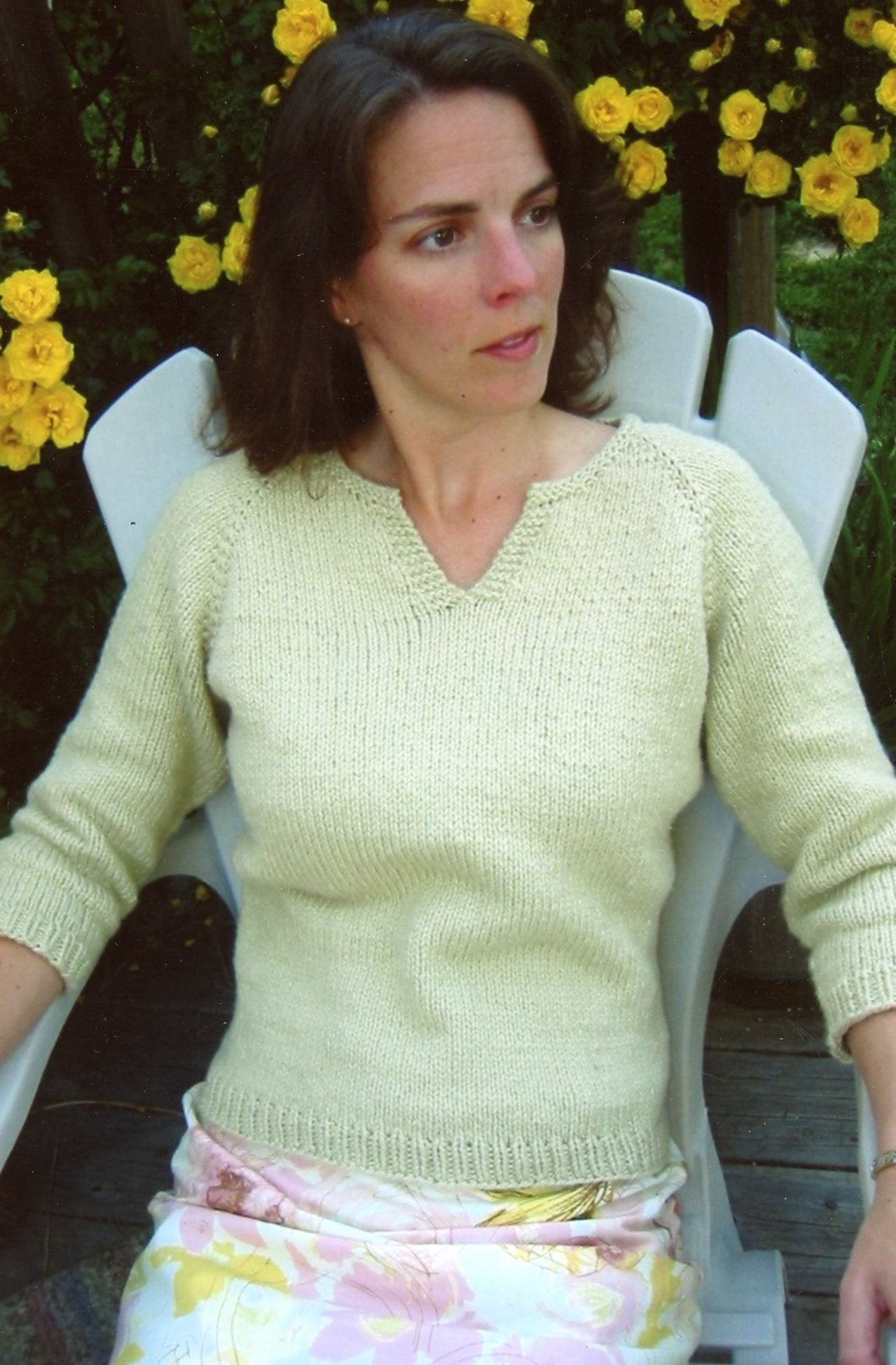 Split Neck T Shirt for Women - Knitting Pure & Simple Pattern 257 - Easy Knit