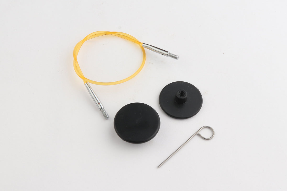 KnitPro Yellow Colored Fixed Nylon Cable | 8"/ 20cm (to Make 16"/ 40cm IC Needle)
