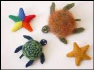 Felted Starfish & Sea Turtle FSP4 Fiber Space