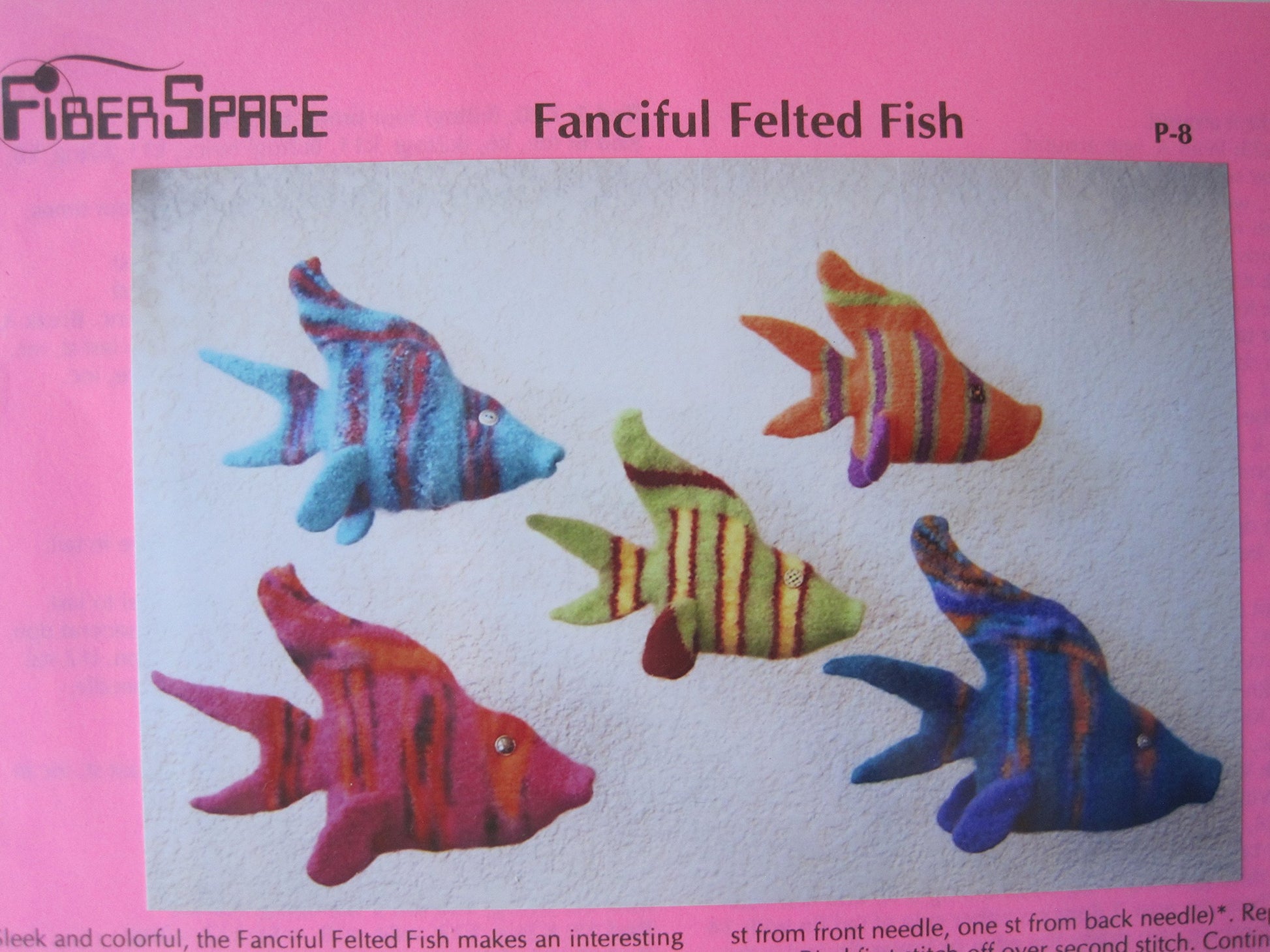 FiberSpace Fanciful Felted Fish Pattern P-8