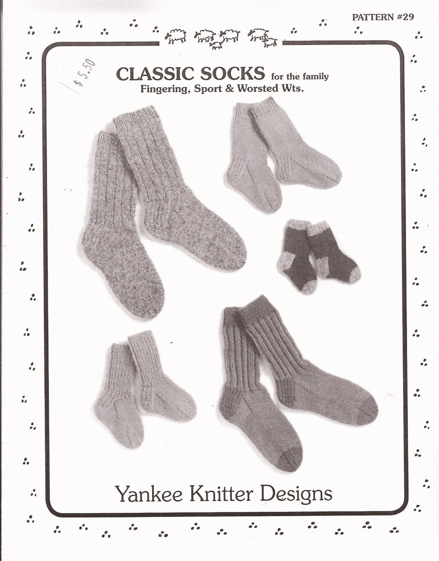 Venanoci Yankee Knitter Designs Knitting Pattern #29 Classic Socks for The Family