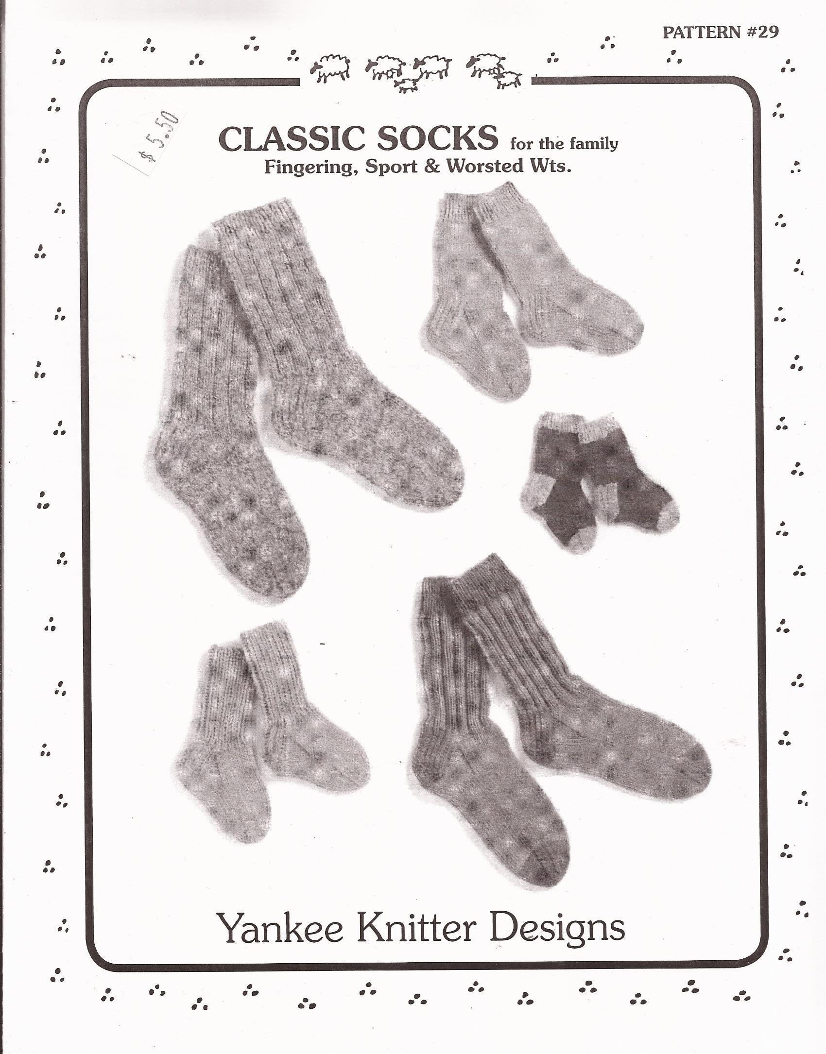 Venanoci Yankee Knitter Designs Knitting Pattern #29 Classic Socks for The Family