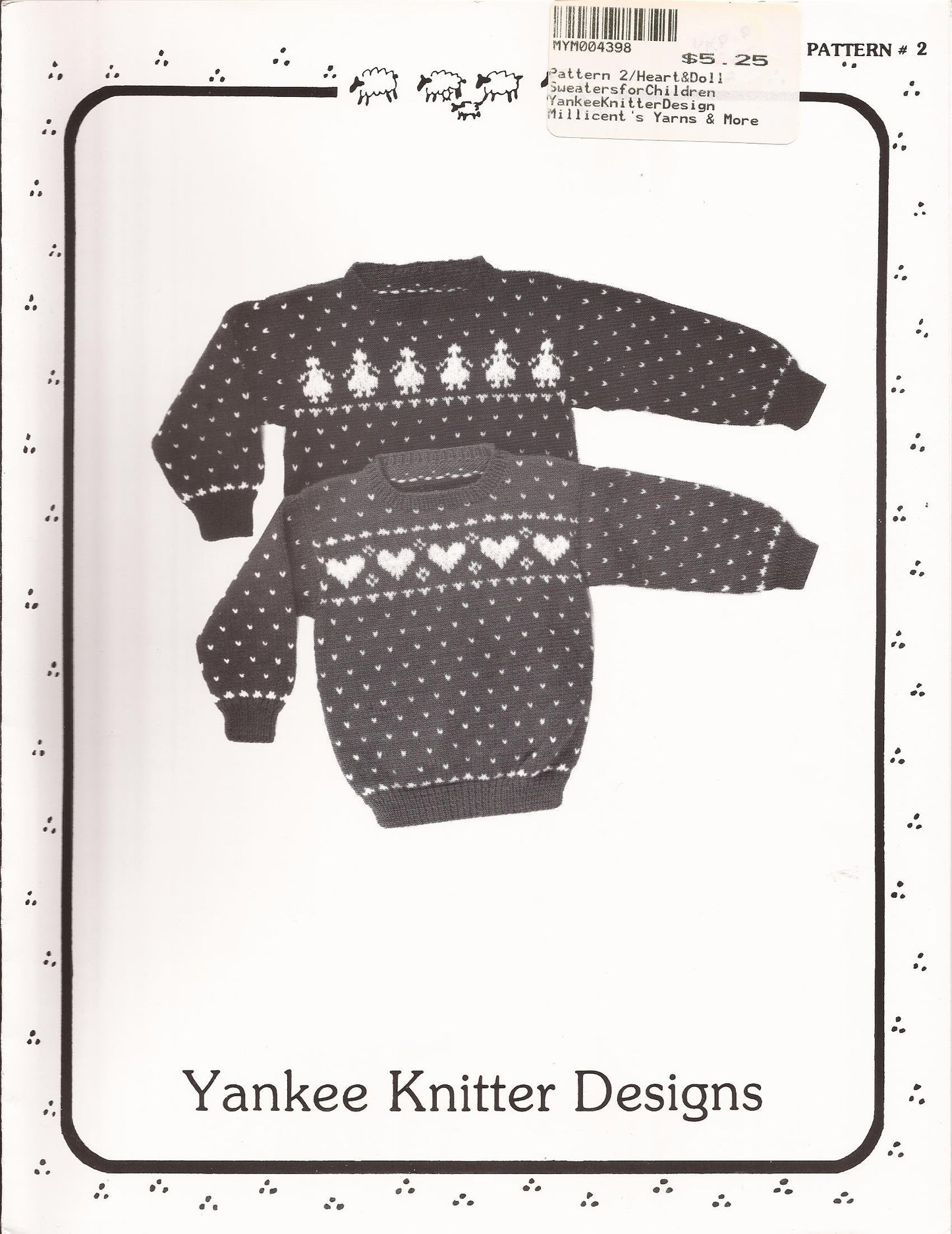 Yankee Knitter Designs Knitting Pattern #2 Heart & Doll Sweaters