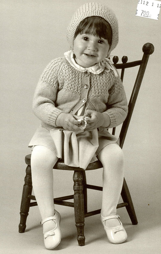 A Classic Straker Design Knitting Pattern #B770 - Baby Jennifer & Bonnet