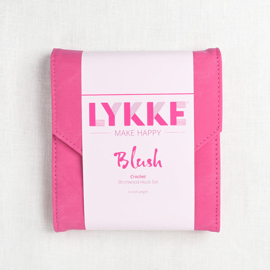 Lykke Blush 6 inch crochet hook set in fuchsia case