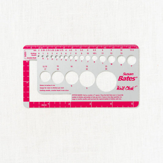 Susan Bates 14099 Knit-Chek for Knitting Needle, Pink, 3 by 5-1/2-Inch