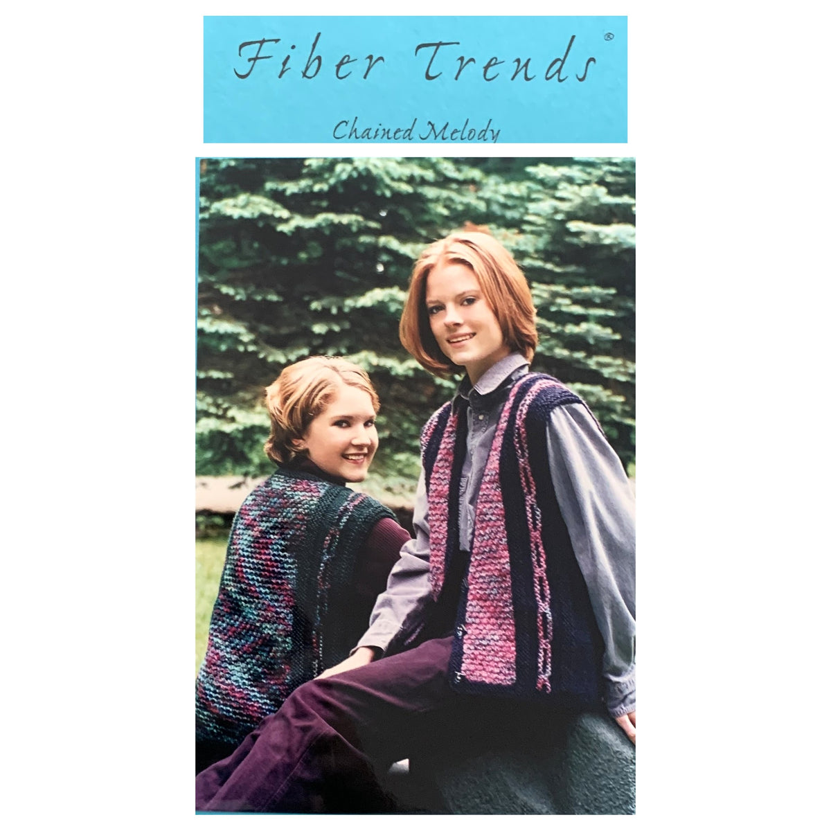 Chained Melody vest knitting pattern, Fiber Trends 456x