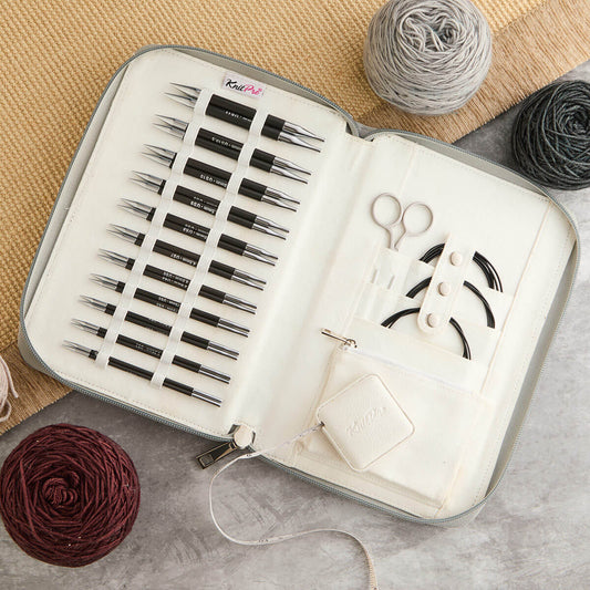 KnitPro Karbonz Regal Interchangeable Needle Set 5"(13cm) | 11 US Sizes (2.5 to 11)