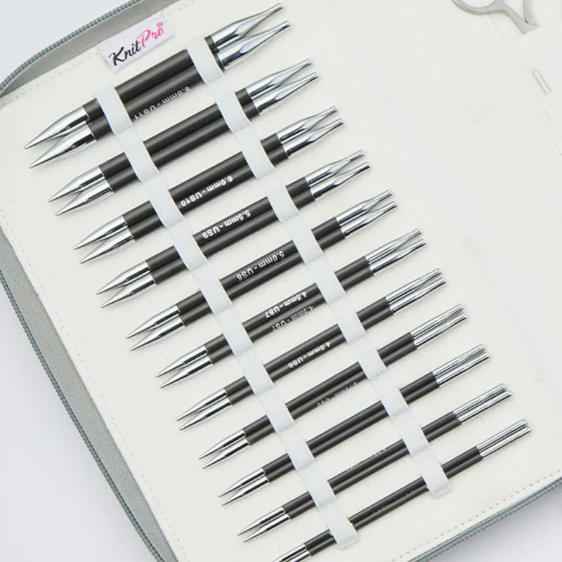 KnitPro Karbonz Regal Interchangeable Needle Set 5"(13cm) | 11 US Sizes (2.5 to 11)