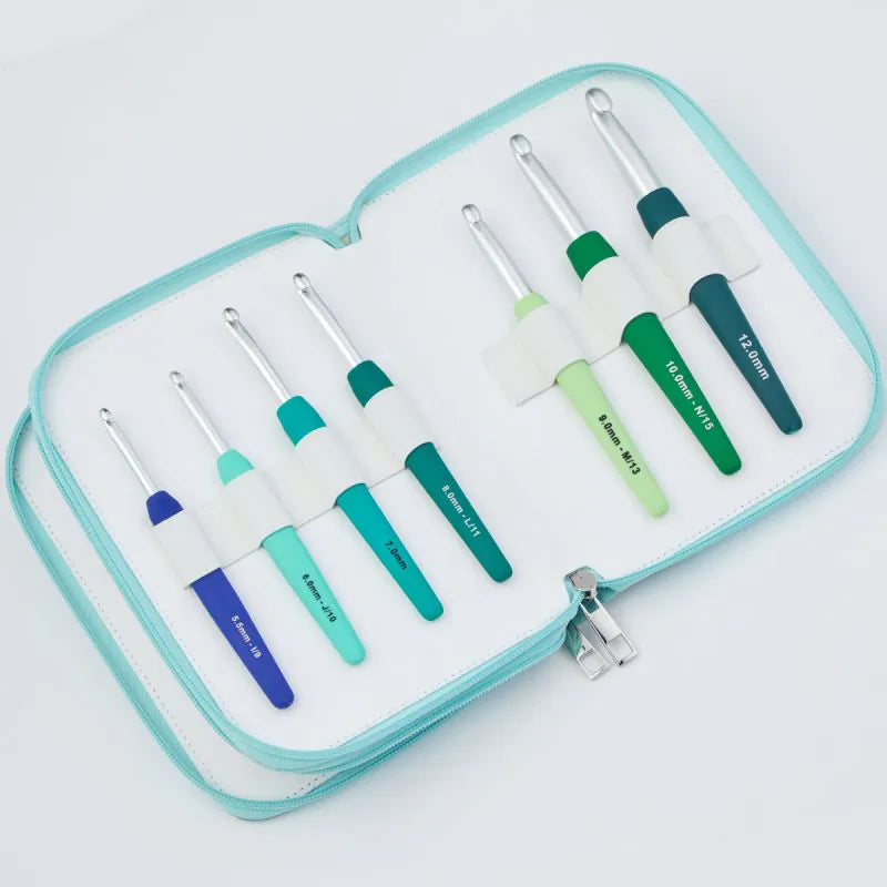 KnitPro Waves 2.0 Grade Multicolor Crochet Hooks Set - Hooks in Sizes 2mm to 12mm