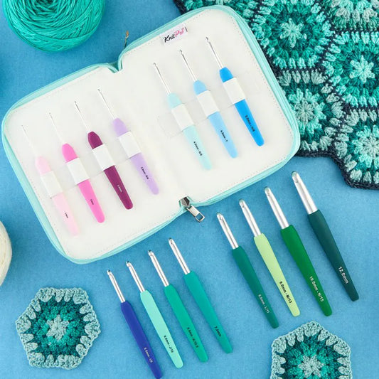 KnitPro Waves 2.0 Grade Multicolor Crochet Hooks Set - Hooks in Sizes 2mm to 12mm